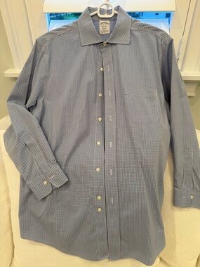 Brooks Brothers Blue Micro-Check Dress Shirt